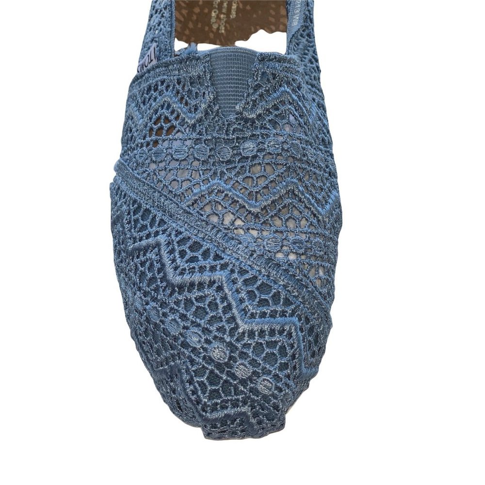 Toms Slip On Alpargata Size 8 Classics Denim Crochet NWT - Picture 3 of 10